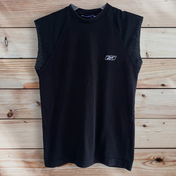REEBOK Black Sleeveless Jersey Athletic Tank Top - Picture 1 of 5